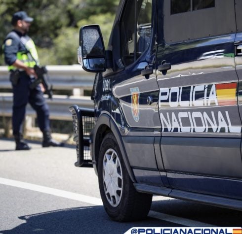 Armed police at the scene of the shooting of Borja Villacis